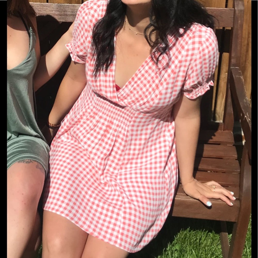 MOVING SALE ❤️Urban Outfitters Pink Gingham Dress - Picture 2 of 7